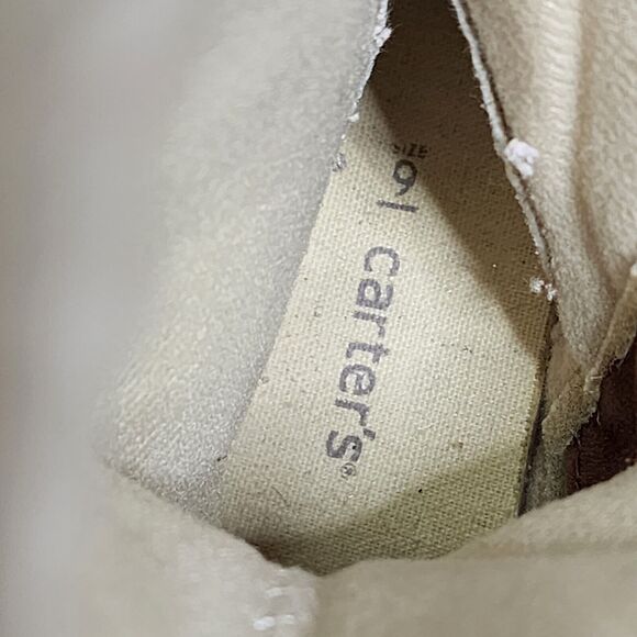 Carter’s Melissa Lace Tall Brown Moccasin Boots Floral Fur Trim Youth Size 9M - Picture 8 of 9